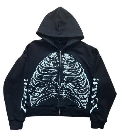 DOUBLE-ZIP SKELLY HOODIE