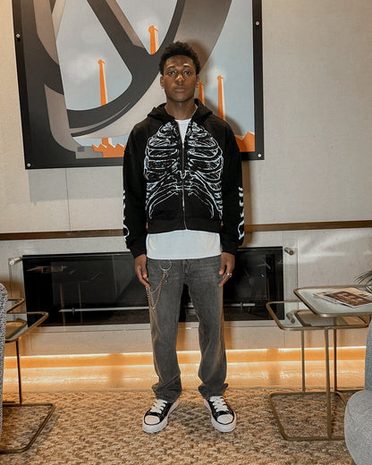 DOUBLE-ZIP SKELLY HOODIE